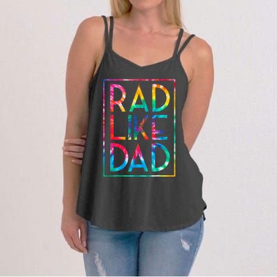 Rad Like Dad Tie Dye Funny Fathers Day Women's Strappy Tank