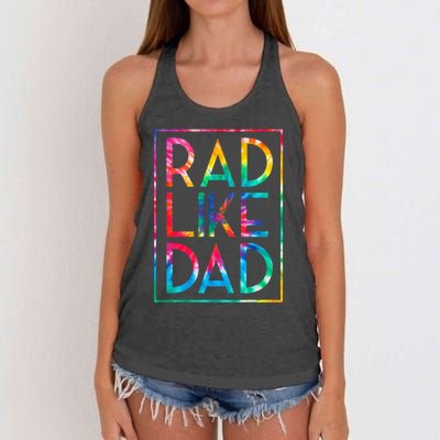 Rad Like Dad Tie Dye Funny Fathers Day Women's Knotted Racerback Tank