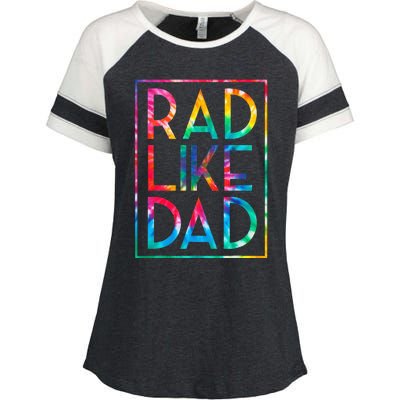 Rad Like Dad Tie Dye Funny Fathers Day Enza Ladies Jersey Colorblock Tee