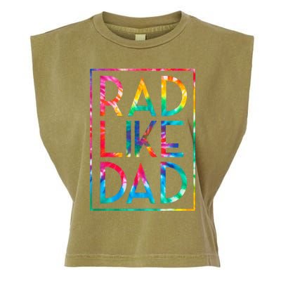 Rad Like Dad Tie Dye Funny Fathers Day Garment-Dyed Women's Muscle Tee