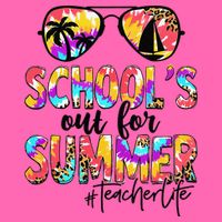 Retro Last Day Of School Schools Out For Summer Teacher Life Stripe Pom Pom Beanie