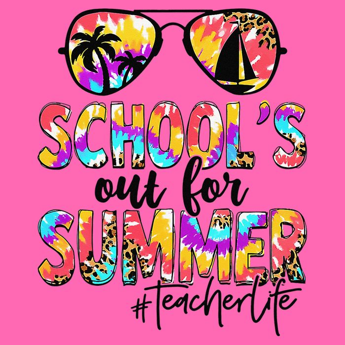 Retro Last Day Of School Schools Out For Summer Teacher Life Stripe Pom Pom Beanie