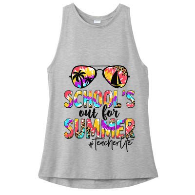 Retro Last Day Of School Schools Out For Summer Teacher Life Ladies PosiCharge Tri-Blend Wicking Tank
