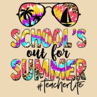 Retro Last Day Of School Schools Out For Summer Teacher Life Drawstring Bag