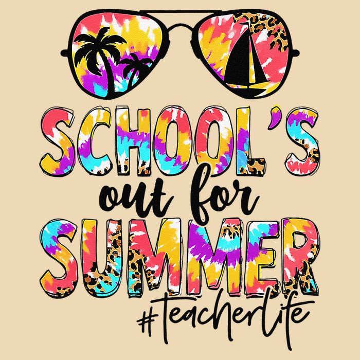Retro Last Day Of School Schools Out For Summer Teacher Life Drawstring Bag