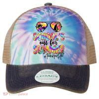 Retro Last Day Of School Schools Out For Summer Teacher Life Legacy Tie Dye Trucker Hat