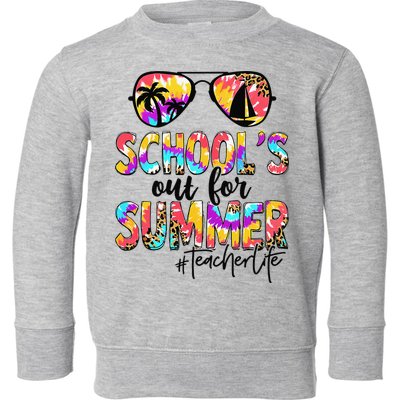 Retro Last Day Of School Schools Out For Summer Teacher Life Toddler Sweatshirt