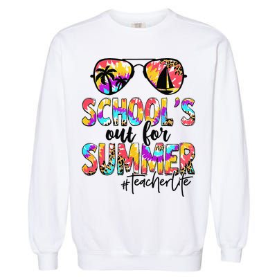 Retro Last Day Of School Schools Out For Summer Teacher Life Garment-Dyed Sweatshirt