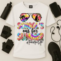 Retro Last Day Of School Schools Out For Summer Teacher Life Performance Shirt