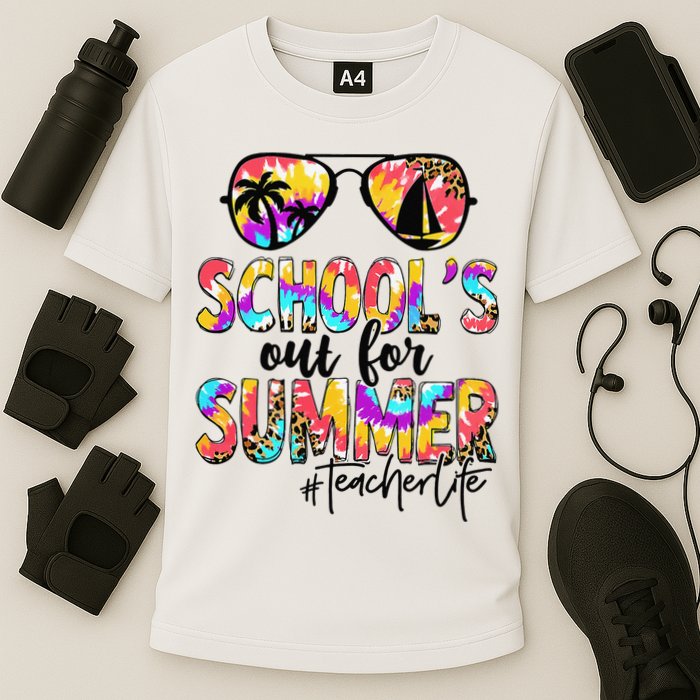 Retro Last Day Of School Schools Out For Summer Teacher Life Performance Shirt