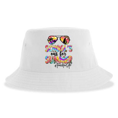 Retro Last Day Of School Schools Out For Summer Teacher Life Sustainable Bucket Hat