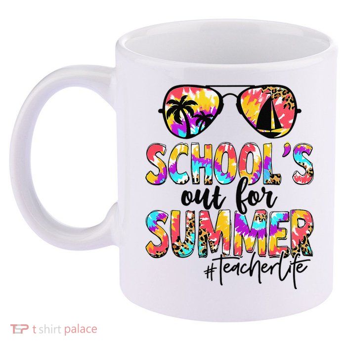 Retro Last Day Of School Schools Out For Summer Teacher Life 11oz C Handle Ceramic Mug