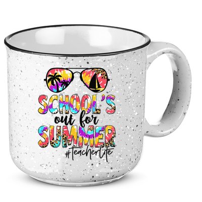 Retro Last Day Of School Schools Out For Summer Teacher Life 15oz Campfire Ceramic Mug