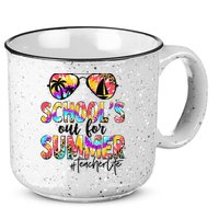 Retro Last Day Of School Schools Out For Summer Teacher Life 15oz Campfire Ceramic Mug