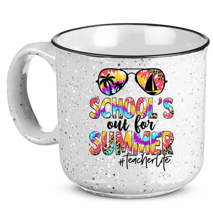 Retro Last Day Of School Schools Out For Summer Teacher Life 15oz Campfire Ceramic Mug