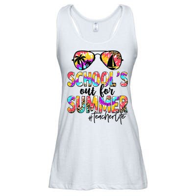 Retro Last Day Of School Schools Out For Summer Teacher Life Ladies Essential Flowy Tank