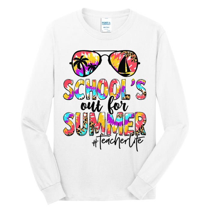 Retro Last Day Of School Schools Out For Summer Teacher Life Tall Long Sleeve T-Shirt