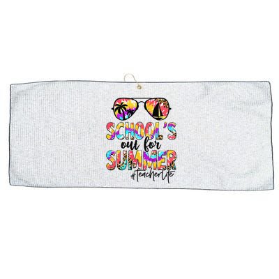 Retro Last Day Of School Schools Out For Summer Teacher Life Large Microfiber Waffle Golf Towel