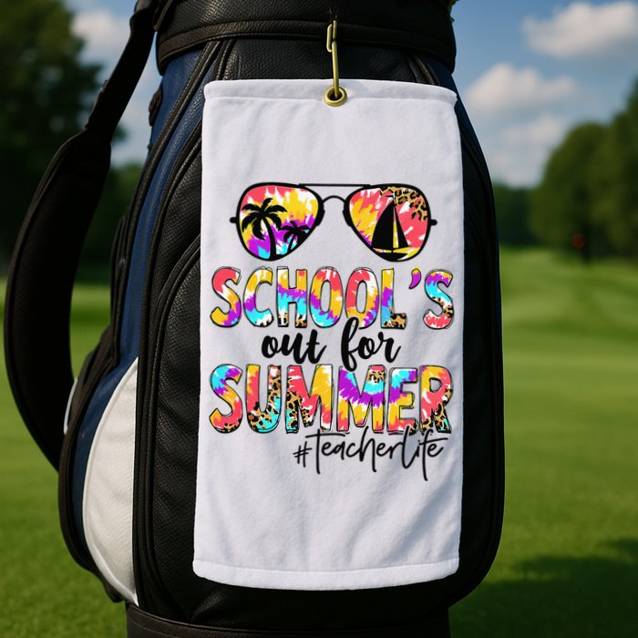 Retro Last Day Of School Schools Out For Summer Teacher Life Golf Towel