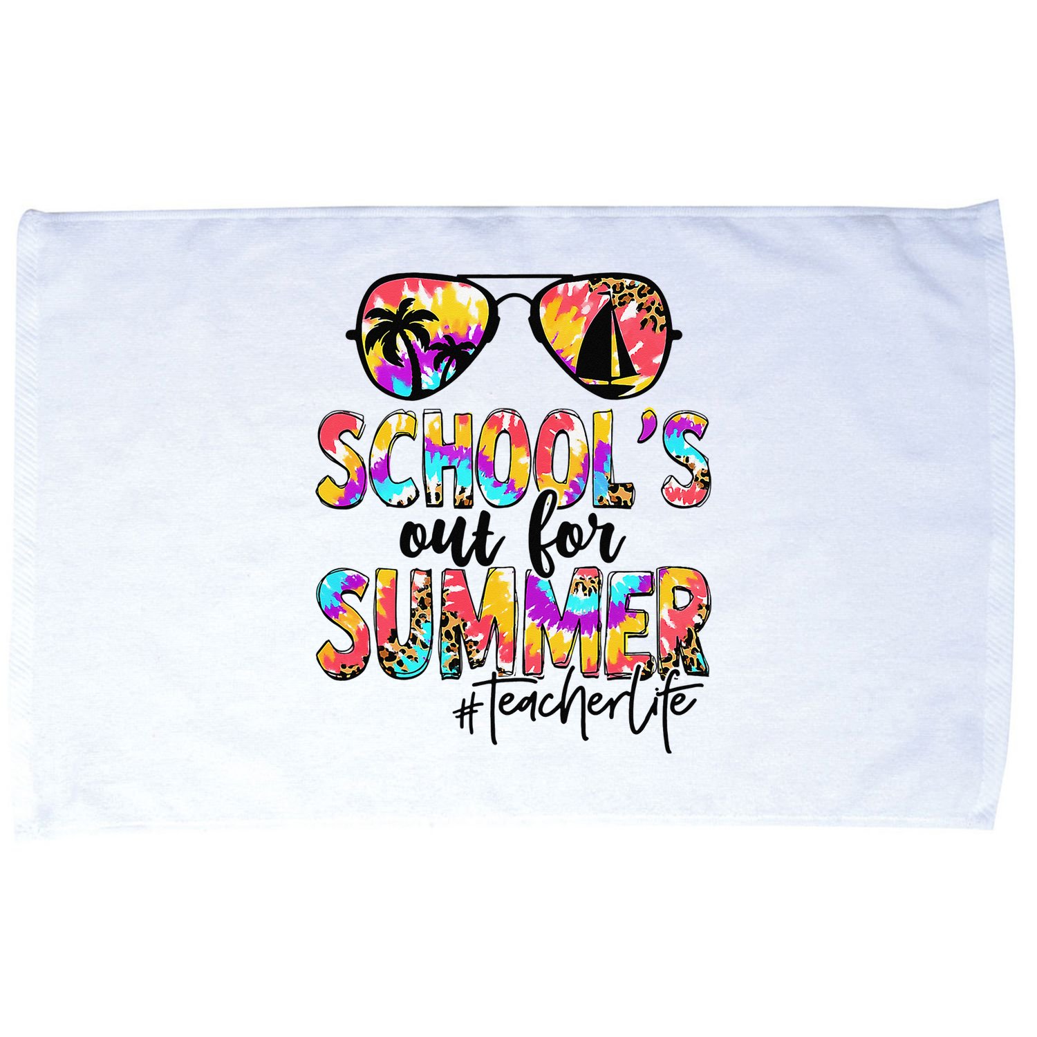 Retro Last Day Of School Schools Out For Summer Teacher Life Microfiber Hand Towel