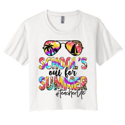 Retro Last Day Of School Schools Out For Summer Teacher Life Crop Top