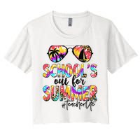 Retro Last Day Of School Schools Out For Summer Teacher Life Crop Top