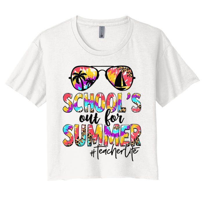 Retro Last Day Of School Schools Out For Summer Teacher Life Crop Top
