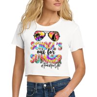 Retro Last Day Of School Schools Out For Summer Teacher Life Crop Top