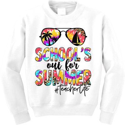 Retro Last Day Of School Schools Out For Summer Teacher Life Kids Sweatshirt