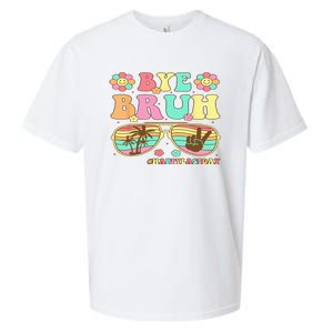 Retro Last Day Of School Hello Summer Bye Bruh Teacher Sueded Cloud Jersey T-Shirt