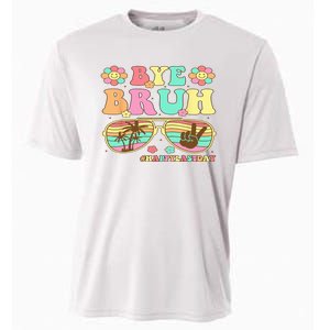 Retro Last Day Of School Hello Summer Bye Bruh Teacher Cooling Performance Crew T-Shirt