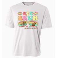 Retro Last Day Of School Hello Summer Bye Bruh Teacher Cooling Performance Crew T-Shirt