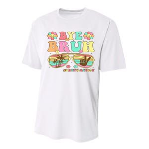 Retro Last Day Of School Hello Summer Bye Bruh Teacher Performance Sprint T-Shirt