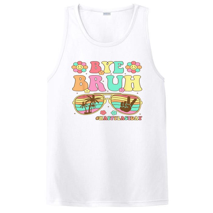 Retro Last Day Of School Hello Summer Bye Bruh Teacher PosiCharge Competitor Tank