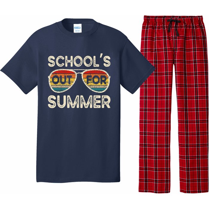 Retro Last Day Of School Schools Out For Summer Teacher Pajama Set