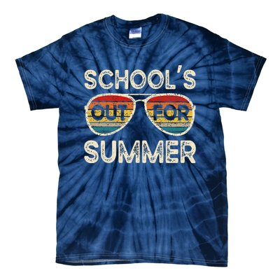 Retro Last Day Of School Schools Out For Summer Teacher Tie-Dye T-Shirt