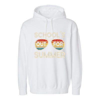 Retro Last Day Of School Schools Out For Summer Teacher Garment-Dyed Fleece Hoodie