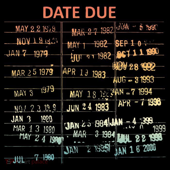 Retro Library Due Date Vintage Librarian Date Due T-Shirt