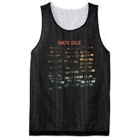 Retro Library Due Date Vintage Librarian Date Due Mesh Reversible Basketball Jersey Tank