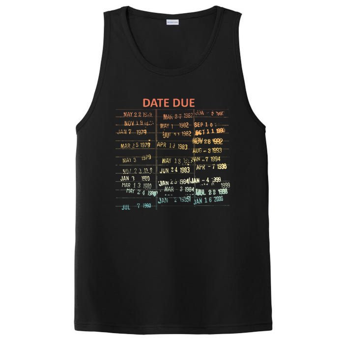 Retro Library Due Date Vintage Librarian Date Due PosiCharge Competitor Tank