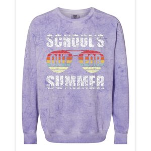 Retro Last Day Of School Schools Out For Summer Teacher Gift Colorblast Crewneck Sweatshirt