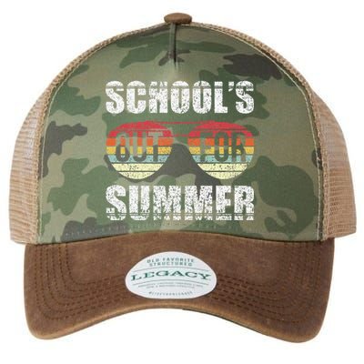 Retro Last Day Of School Schools Out For Summer Teacher Gift Legacy Tie Dye Trucker Hat