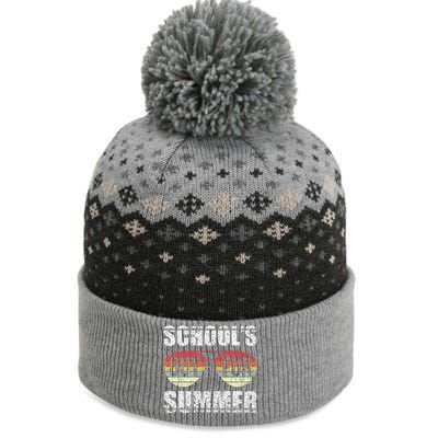 Retro Last Day Of School Schools Out For Summer Teacher Gift The Baniff Cuffed Pom Beanie