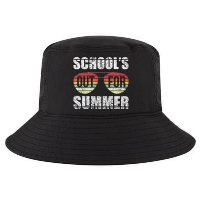 Retro Last Day Of School Schools Out For Summer Teacher Gift Cool Comfort Performance Bucket Hat