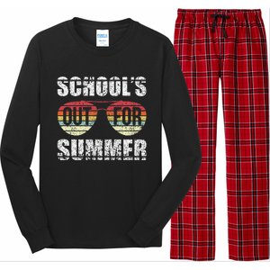 Retro Last Day Of School Schools Out For Summer Teacher Gift Long Sleeve Pajama Set