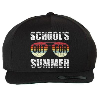 Retro Last Day Of School Schools Out For Summer Teacher Gift Wool Snapback Cap