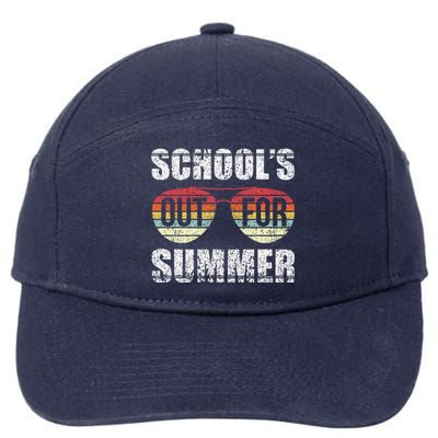 Retro Last Day Of School Schools Out For Summer Teacher Gift 7-Panel Snapback Hat