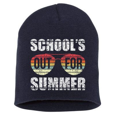 Retro Last Day Of School Schools Out For Summer Teacher Gift Short Acrylic Beanie