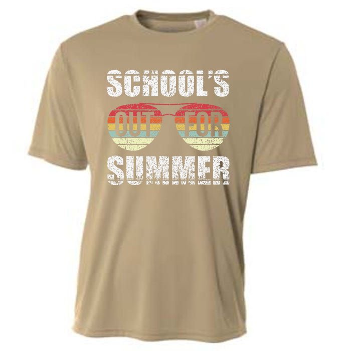 Retro Last Day Of School Schools Out For Summer Teacher Gift Cooling Performance Crew T-Shirt