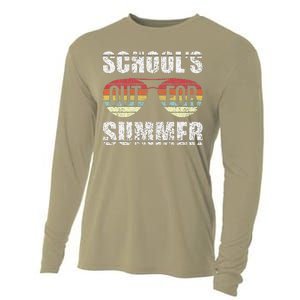 Retro Last Day Of School Schools Out For Summer Teacher Gift Cooling Performance Long Sleeve Crew